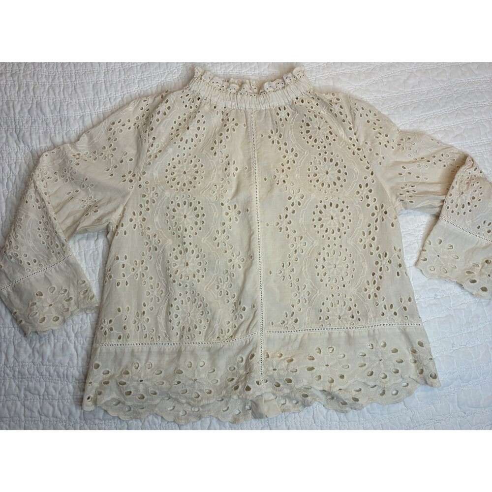 White Eyelet Lace Blouse - Women Tops - Picture 11 of 11